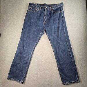 Levi Strauss & Co 505 Mens Jeans W38 L30 Blue Wash Straight Fit Denim
